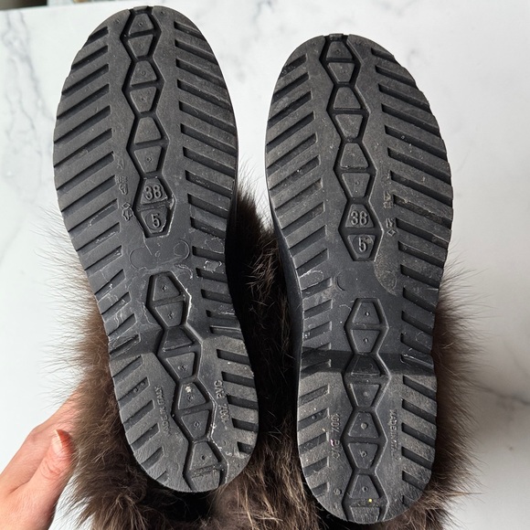 Marni real genuine fur rubber Wellington boots size 8 - Picture 4 of 9